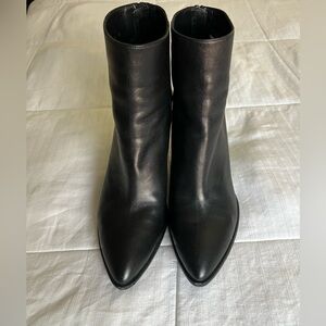 Stuart Weitzman Sleek Black leather Ankle Booties